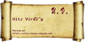 Uitz Virág névjegykártya